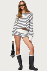 Saphi Striped Oversized Knit Sweater