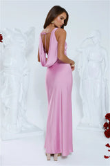 Icon In Action Satin Maxi Dress Pink