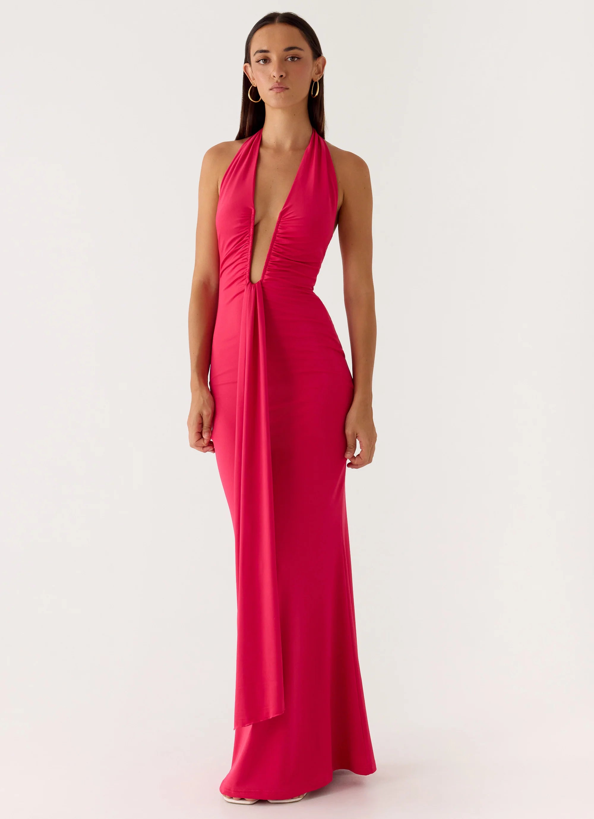 Emiliana Maxi Dress - Red Magenta