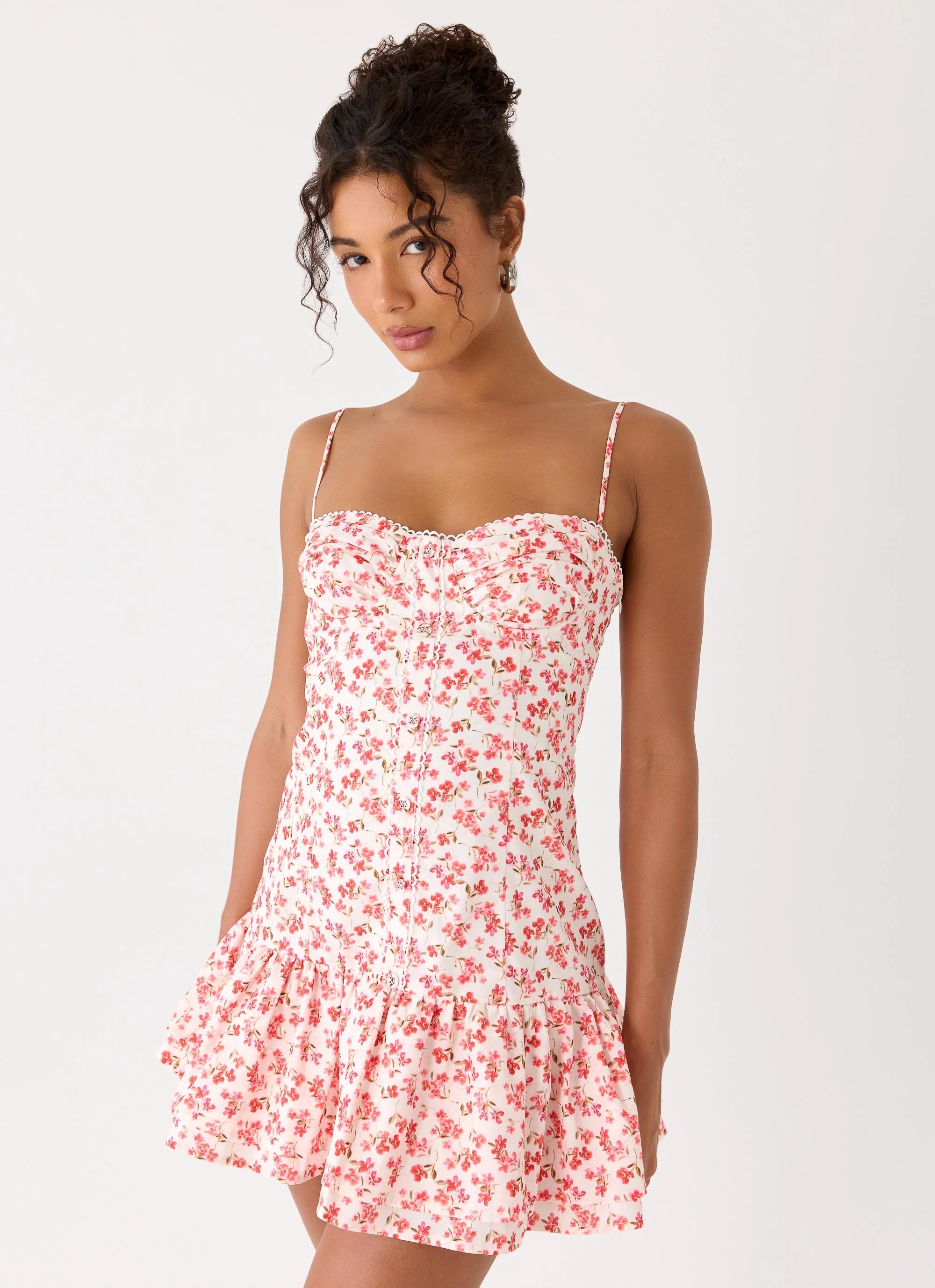 Loulette Mini Dress - Porcelain Rose